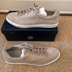 NWB Men Peter Millar Vantage Lite Suede Sneaker Beige Pearl Grey 13 #MS25XF55